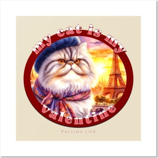 My French Valentine Cat Persian Life 13P Posters and Art